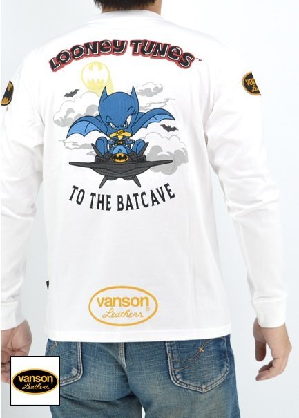 vanson×LOONEY WARNER BROS.100周年記念モデル 天竺ロングTシャツ◆vanson ホワイトXXLサイズ LTV-2501 バンソン ヴァンソン バットマン拍卖