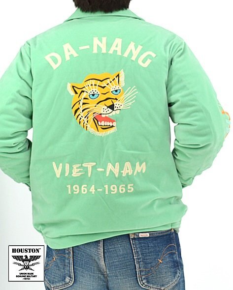 別珍ベトナムジャケット「TIGER」◆HOUSTON ミントMサイズ 51381 ヒューストン ベトジャン ベロア 刺繍 虎 トラ 和柄拍卖