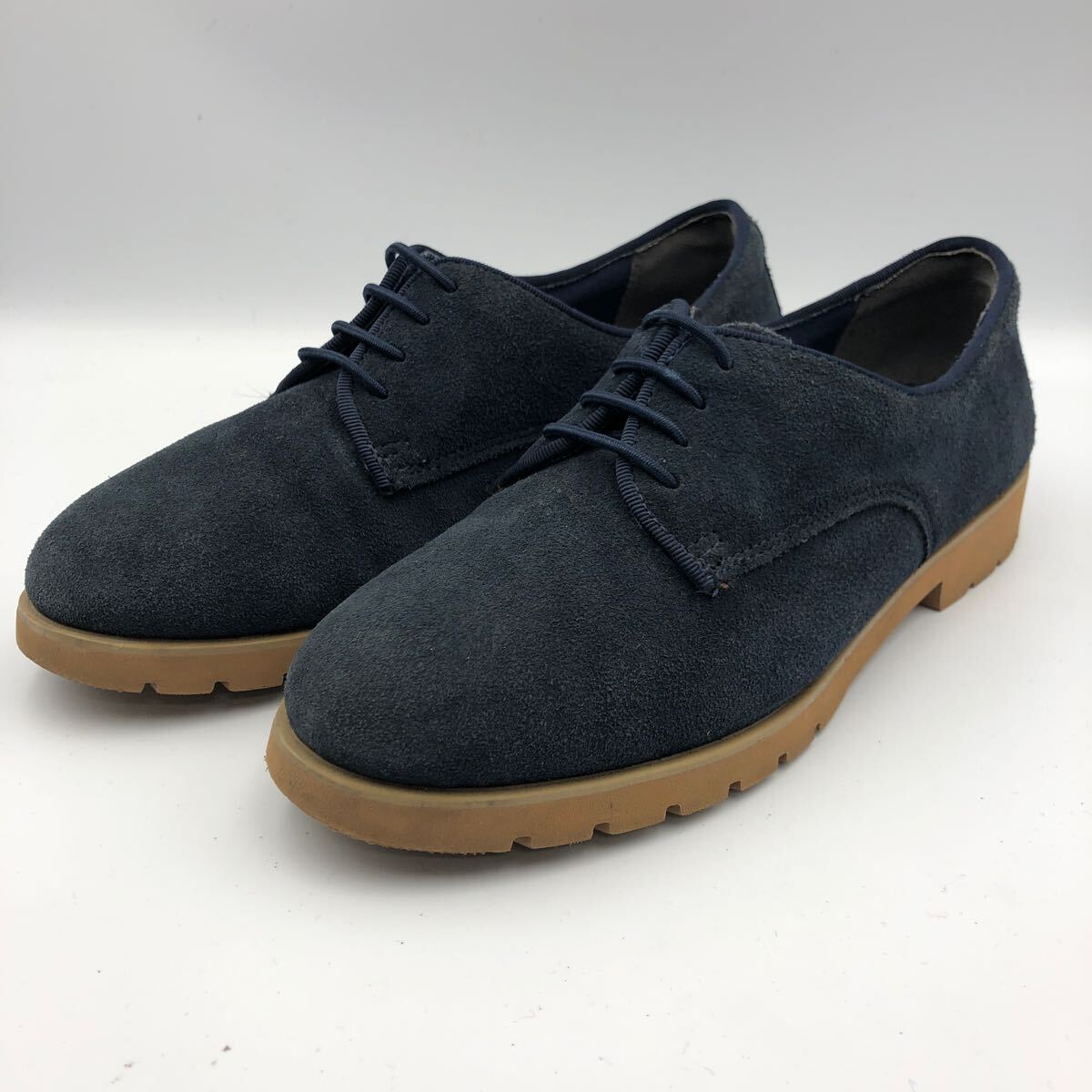 K623 HAWKINS SPORT ホーキンススポーツ レディース ウォーキングシューズ US6H 23.5cm ネイビー スエード調拍卖