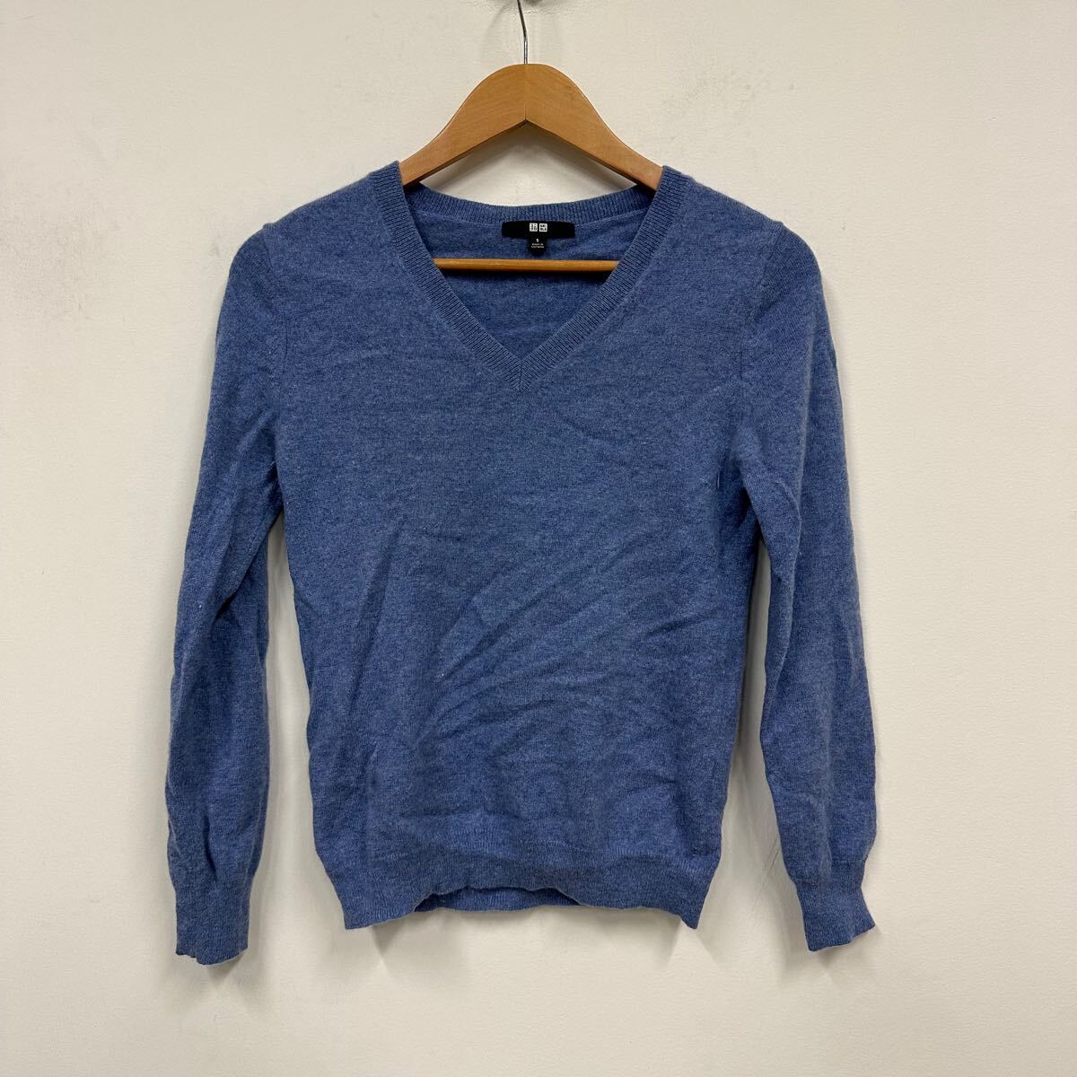 UNIQLO ユニクロ カシミヤセーター 青系 レディース サイズS カシミヤ ニット セーター トップス a600拍卖