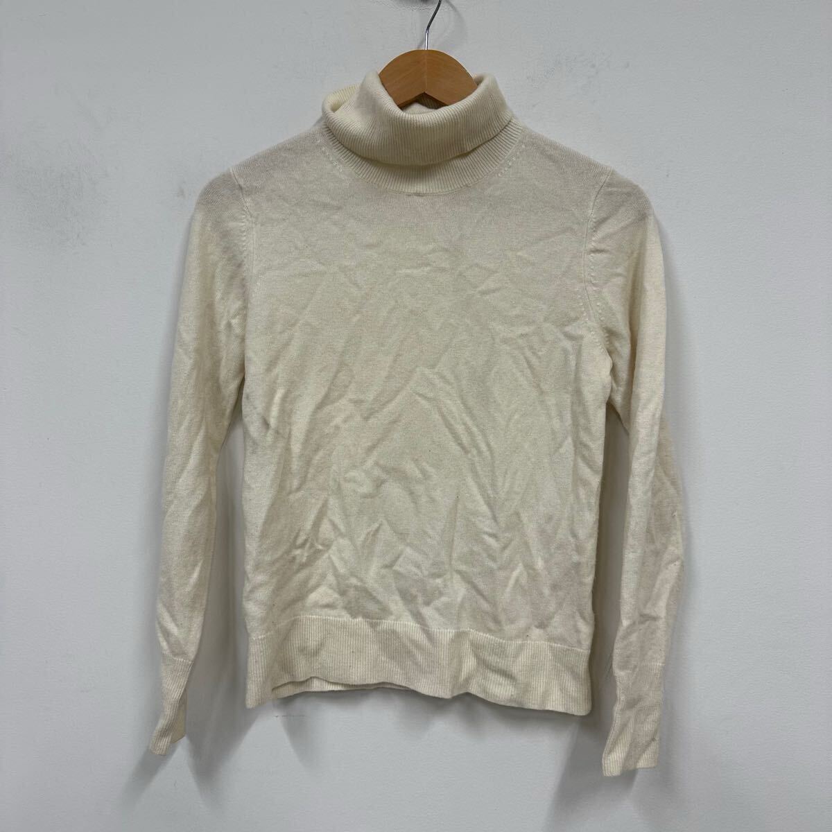 UNIQLO UNIQLO レディース ハイネック カシミヤニット 白系 サイズM カシミヤ ニット セーター タートルネック a630拍卖