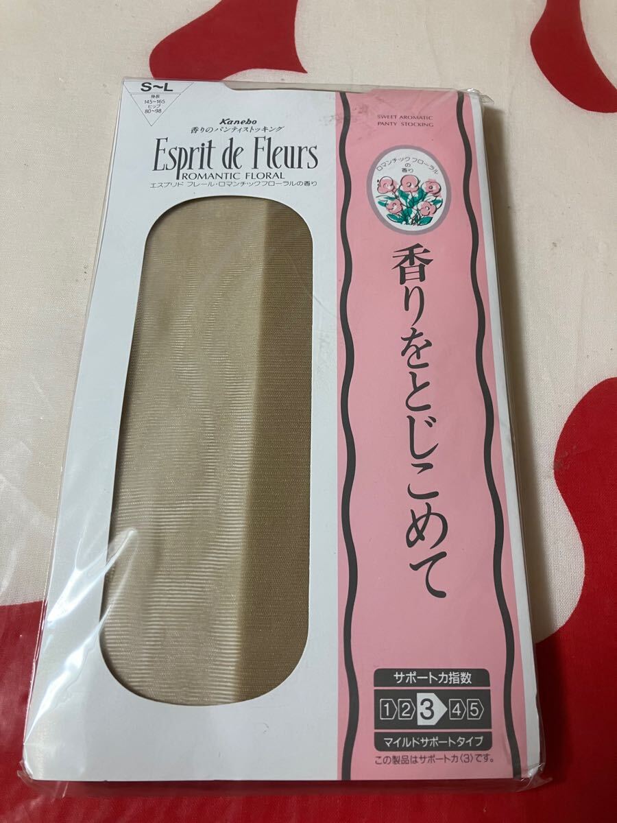 kanebo 香りのパンティストッキング esprit de fleurs ロマンチック フローラルの香り ペールクッキー panty stocking サポート パンスト 拍卖