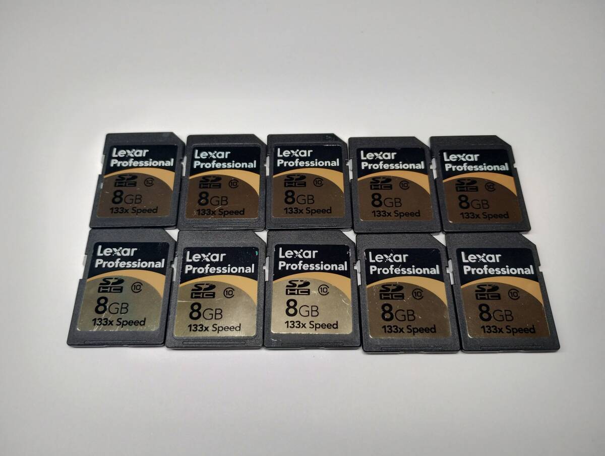 10枚セット 8GB SDHCカード Lexar professional 133x speed class10 フォーマット済み SDカード メモリーカード拍卖