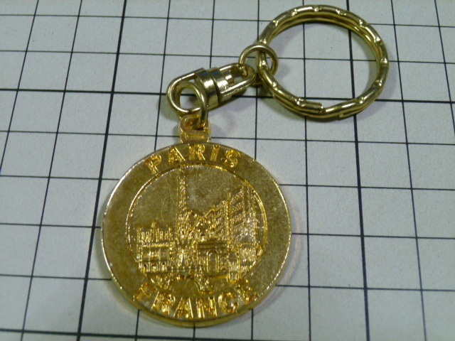 PARIS FRANCE キーホルダー (約35mm/厚み約3mm) パリ フランス 1993.12 SAP.POLYNE PARIS MADE IN FRANCE拍卖