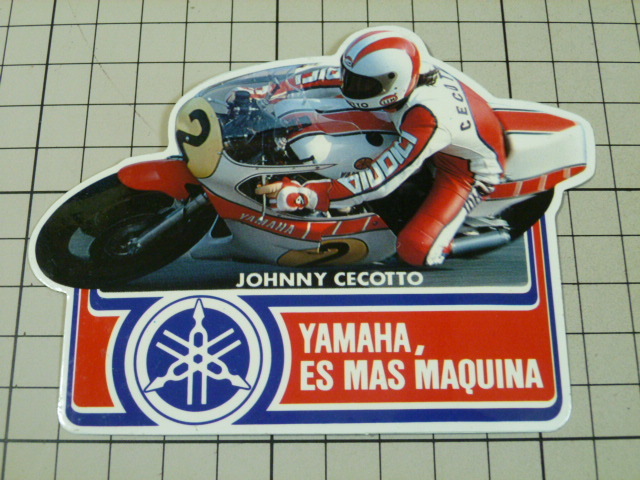 希少 正規品 YAMAHA ES MAS MAQUINA JOHNNY CECOTTO ステッカー 当時物 です(117×87mm) ヤマハ ジョニー チェコット拍卖