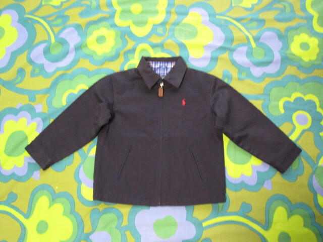 キッズ110 POLO RALRH LAUREN ポロラルフローレン スイングトップ ネイビー USEDキレイ ブルゾン アウター拍卖