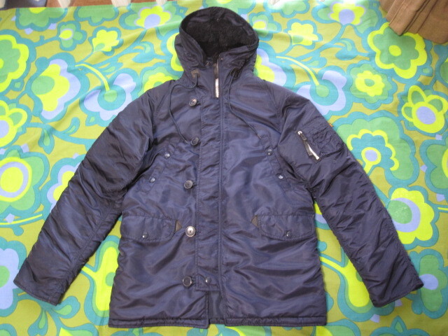 ALPHA アルファ フライトジャケット N-3B 20094-267 サイズL ネイビー USEDキレイ 古着 防寒拍卖