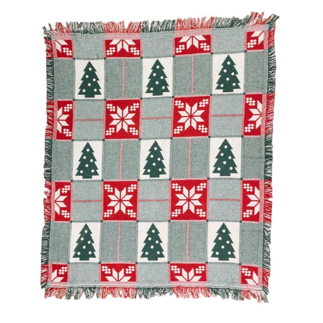 vintageラグ カーペット クリスマスツリー クリスタル チェック 670拍卖