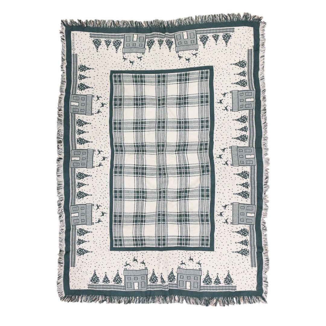 vintageラグ カーペット クリスマスツリー タウン トナカイ 664拍卖