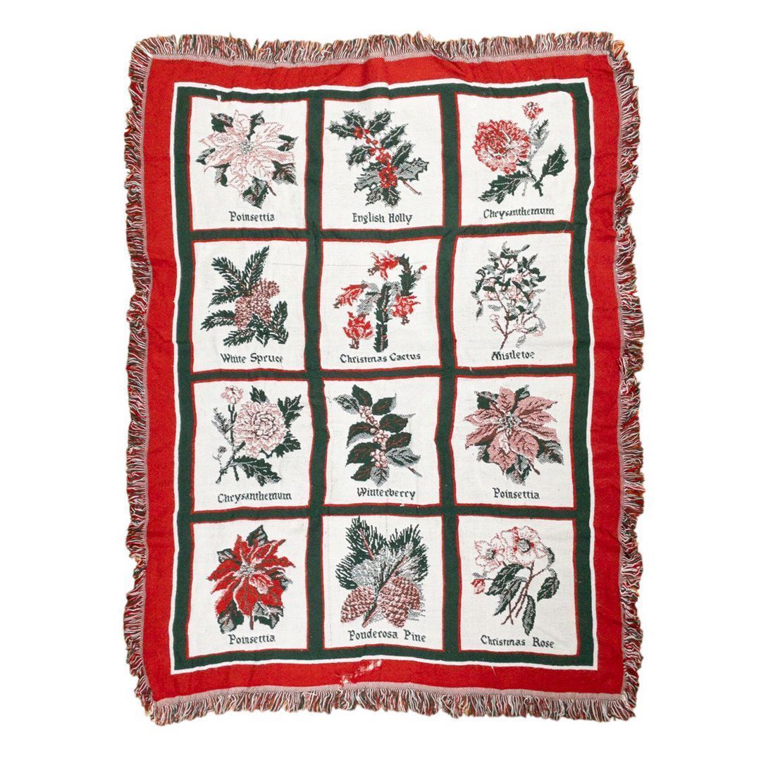 vintageラグ カーペット ポインセチア デンマークカクタス 653拍卖