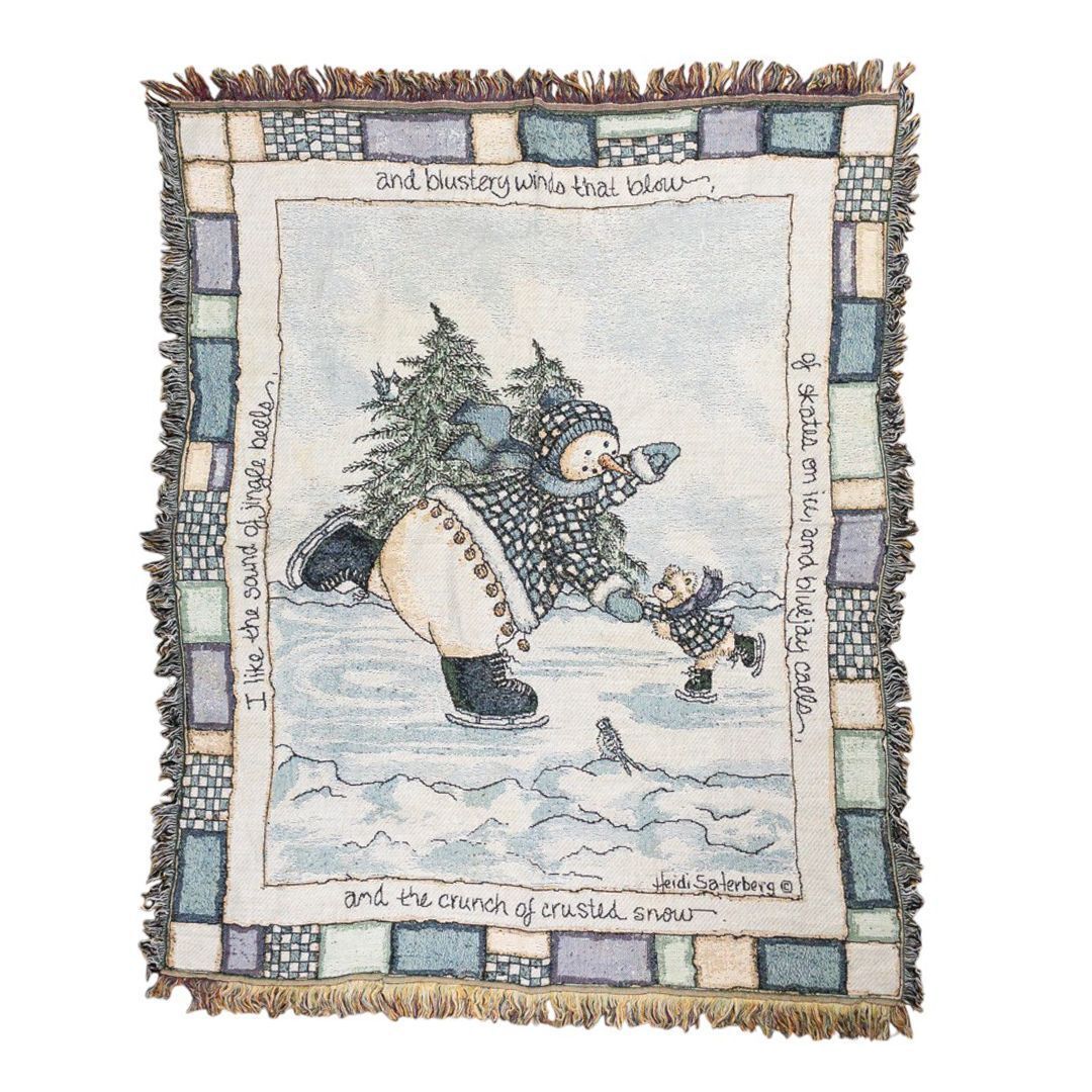 vintageラグ カーペット スノーマン アイススケート 649拍卖