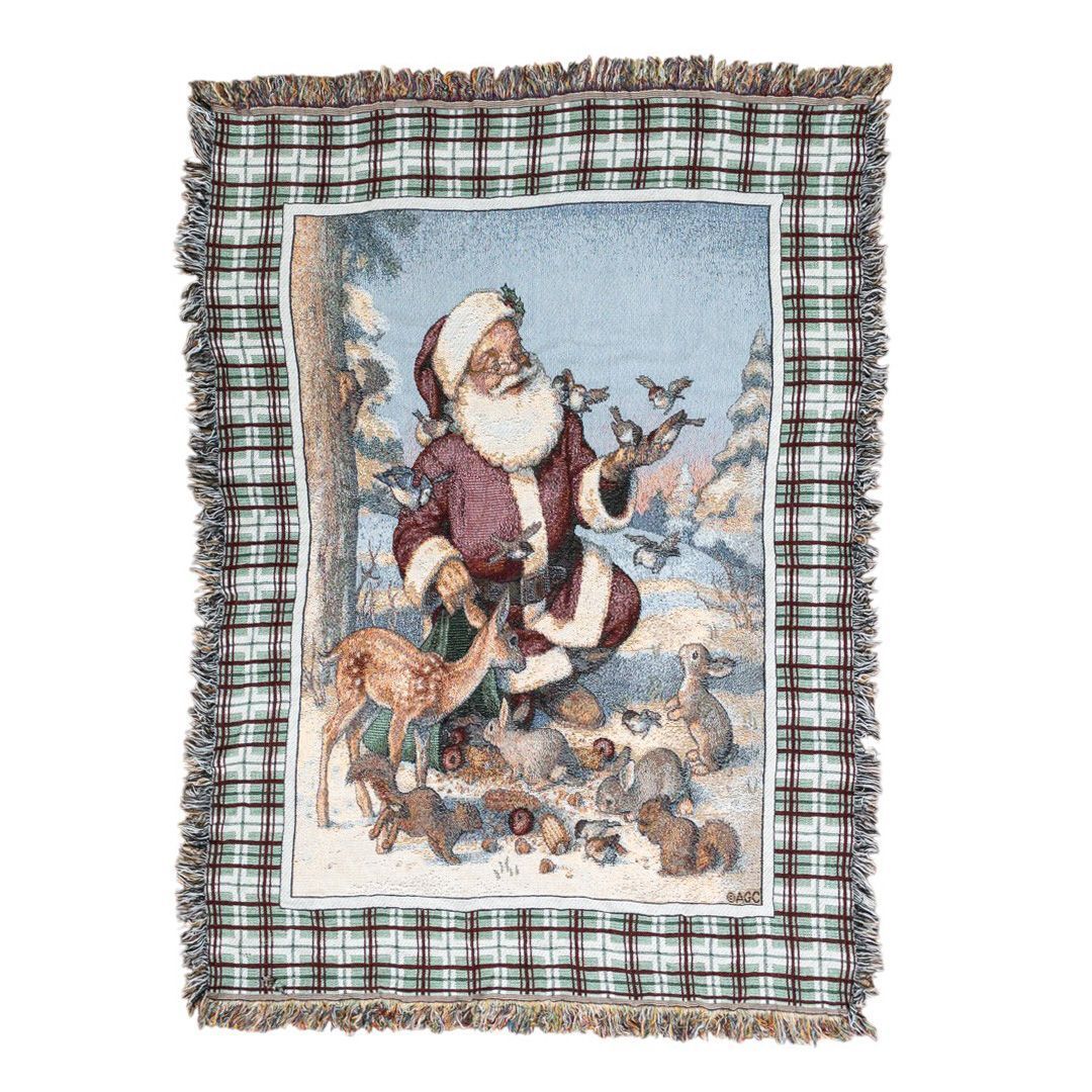 vintageラグ カーペット クリスマス サンタ アニマル 677拍卖