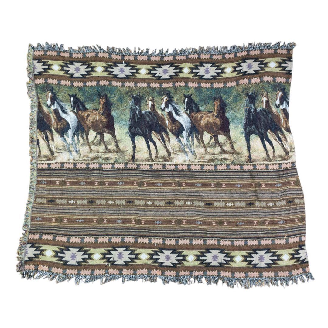 vintageラグ カーペット ネイティブ柄 ホース 馬 703拍卖