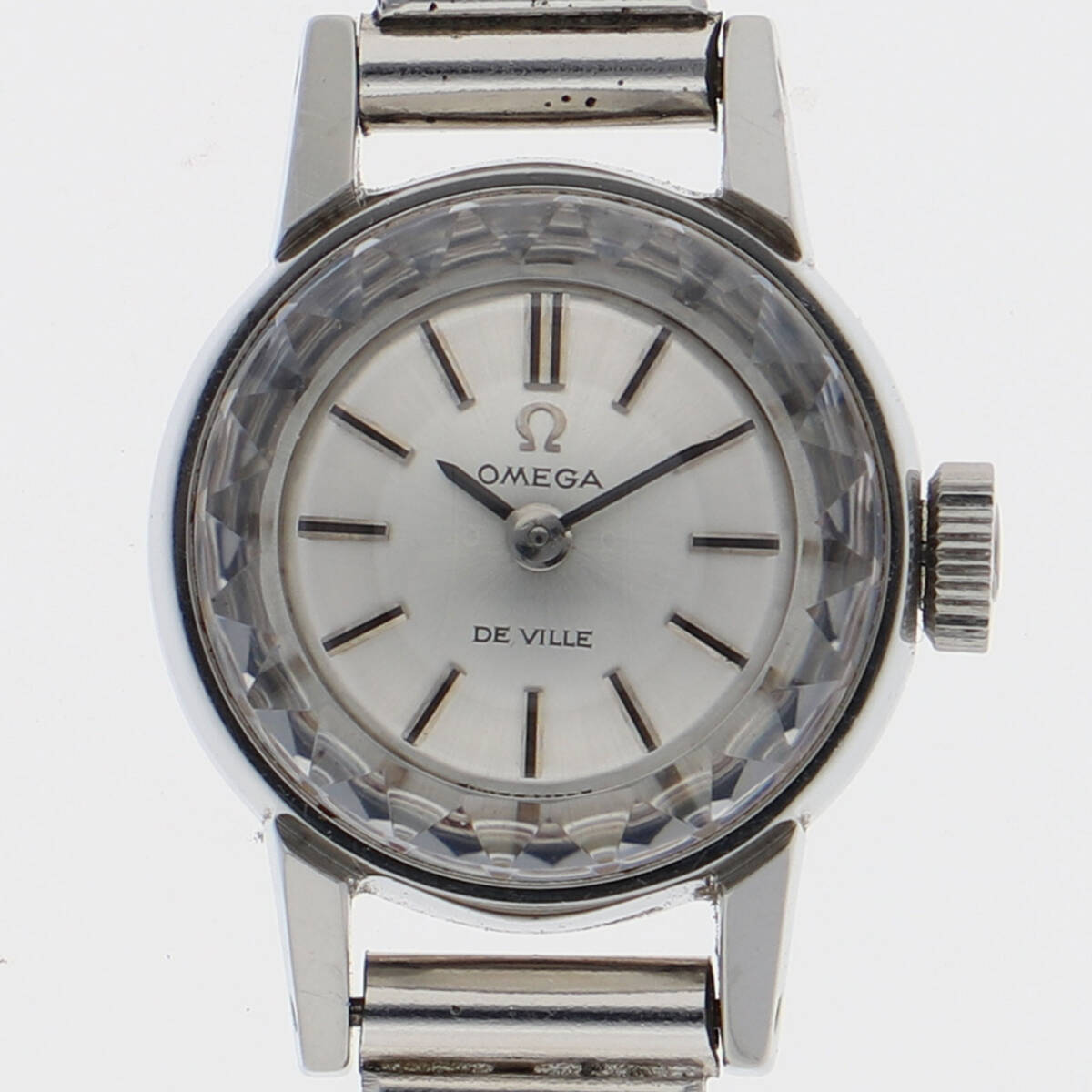 OMEGA オメガ デビル ヴィンテージ カットガラス シルバーダイヤル SS 手巻き レディース【102665】拍卖
