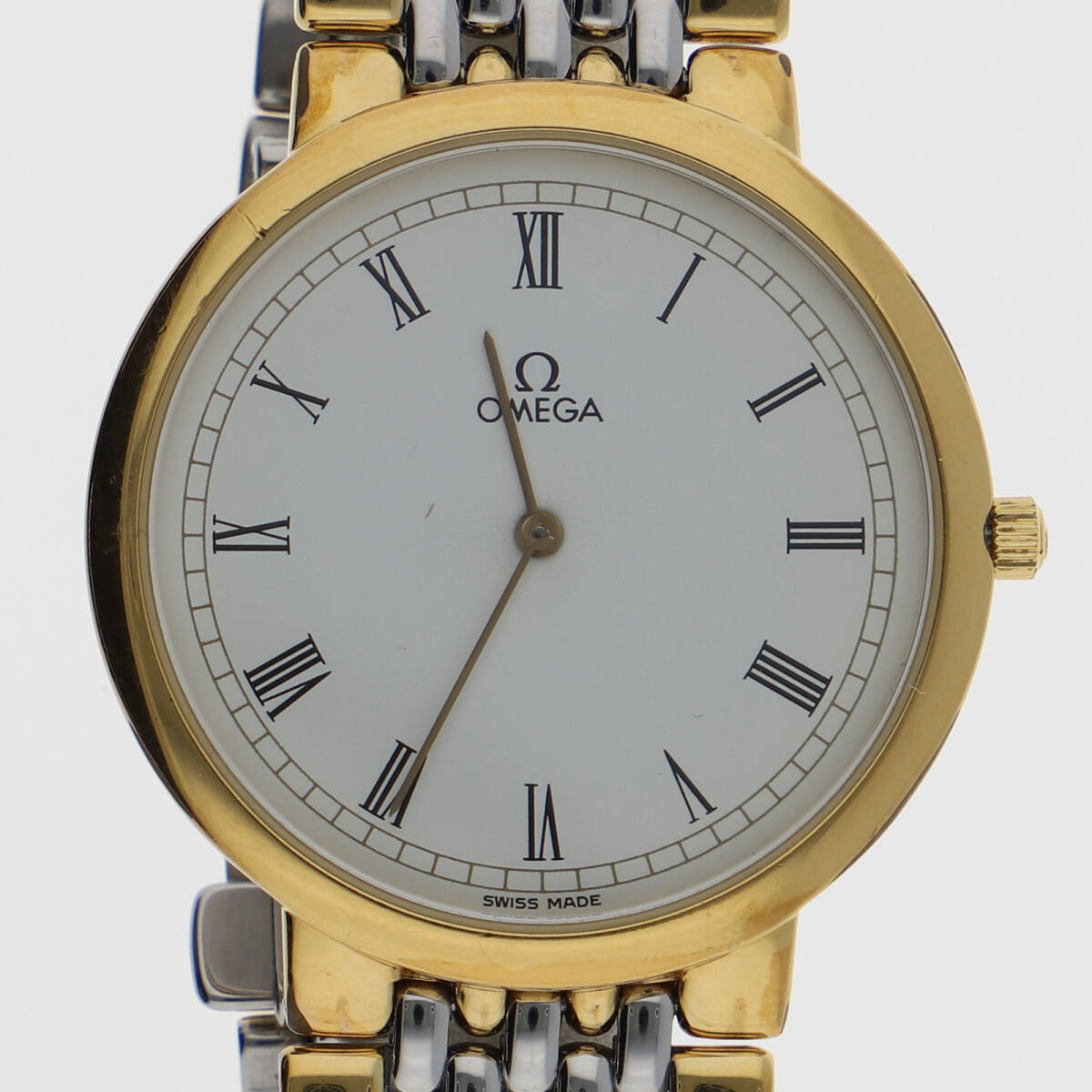 OMEGA オメガ デヴィル ホワイトダイヤル GP/SS クオーツ メンズ【124790】拍卖