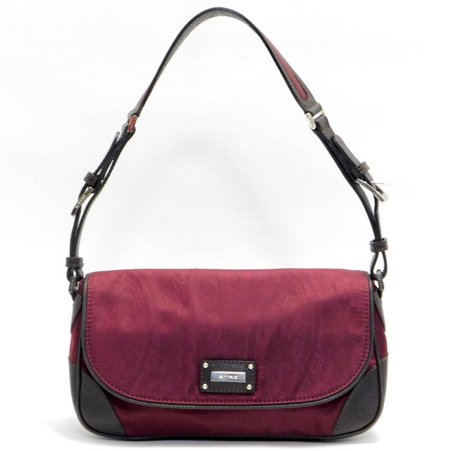 美品ETROエトロ ハンドバッグ 肩掛け可能 ペイズリー柄 ボルドー系 イタリア製拍卖