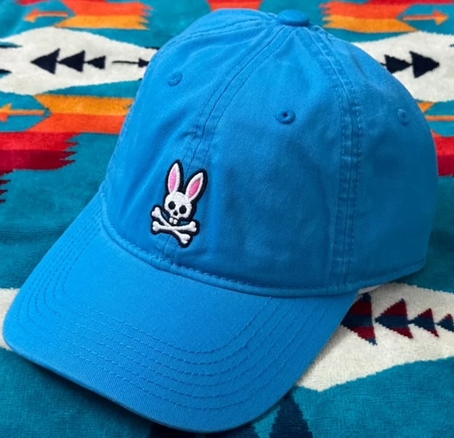 ★未使用★Psycho Bunny サイコバニー スカルバニーロゴ刺繍 キャップ コットン 帽子 拍卖