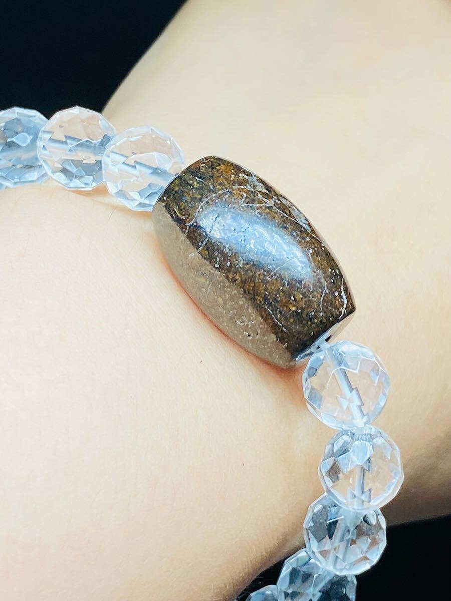 サハラ砂漠隕石 天珠 石隕石 隕石 ブレスレット 男女兼用 拍卖