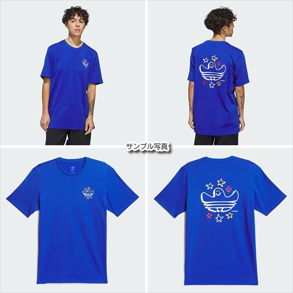 ★ adidas (アディダス) x マーク・ゴンザレス コラボ ★ Tシャツ 2XLサイズ 青色 スケボー シュムーフォイルTシャツ (タグ付き新品未使用)拍卖