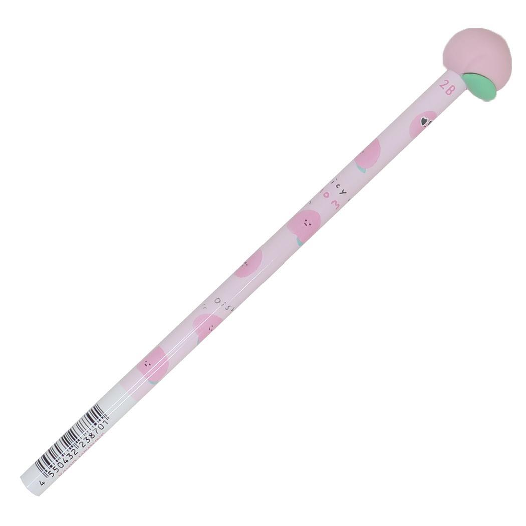 ジューシーなやさい えんぴつ でかマスコット鉛筆 2B もも 新入学 カミオジャパン 新学期準備文具 かわいい グッズ拍卖