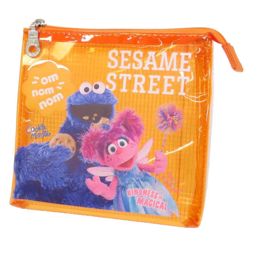 セサミストリート スクエア3ポケットポーチ コスメポーチ キャラクター OR オレンジ拍卖