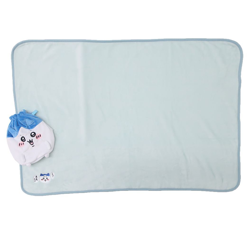 ちいかわ 巾着付きブランケット ひざ掛け毛布 ふわふわハチワレ キャラクター拍卖