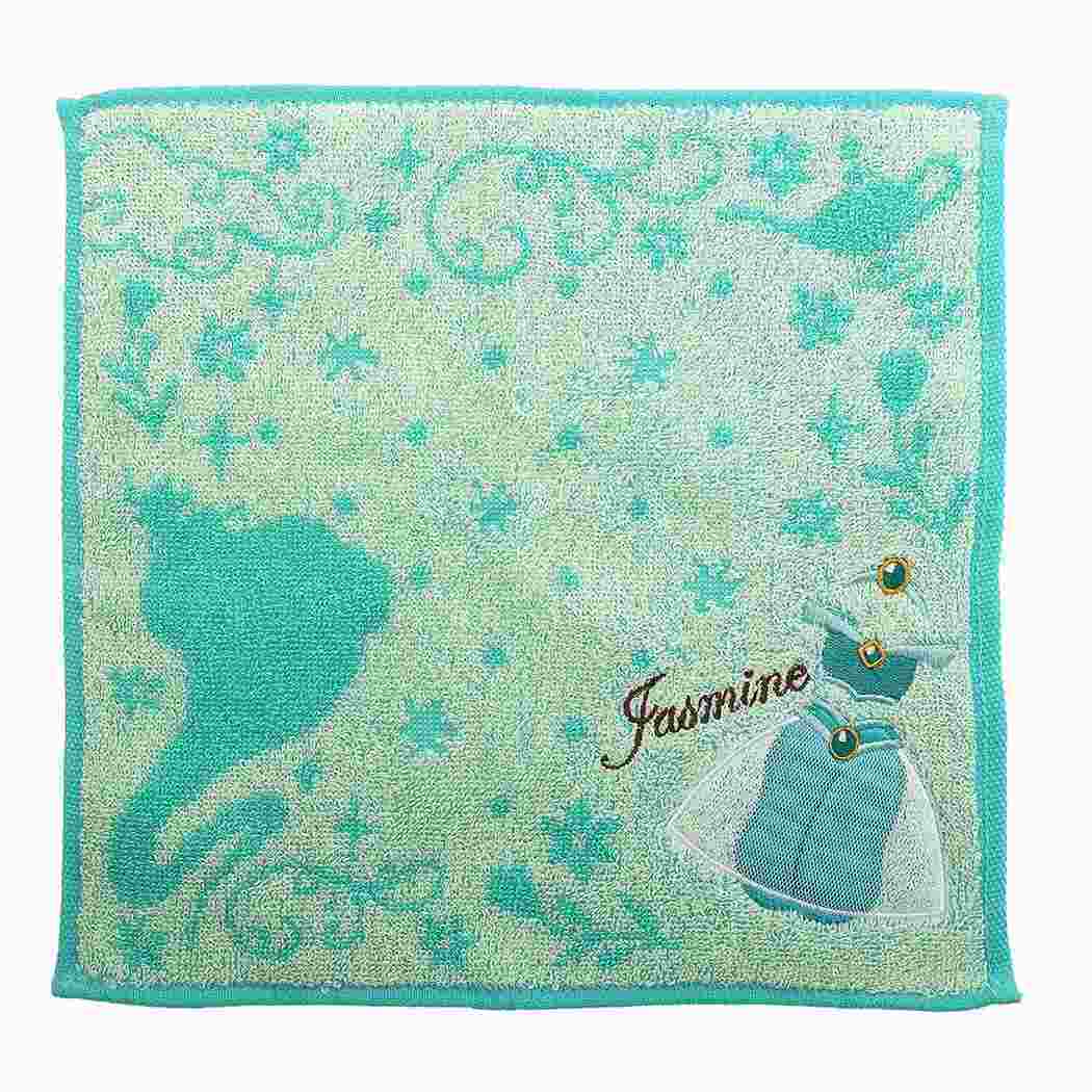 ミニタオル アラジン 抗菌防臭 ジャガード ハンカチタオル ジャスミン グリーンドレス ディズニープリンセス 丸眞 プレゼント 男拍卖