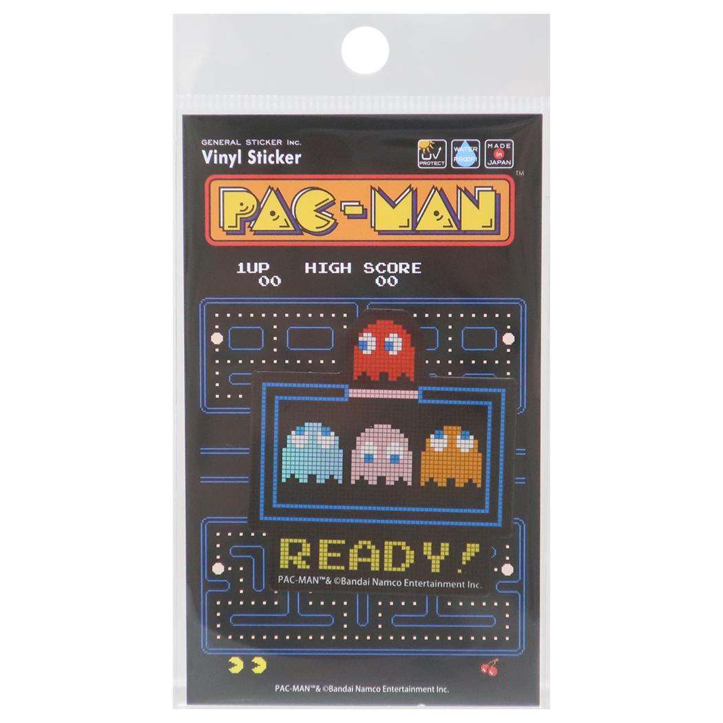 パックマン ダイカットシール ホログラムステッカー READY ゼネラルステッカー 耐水耐光 デコステッカー ゲームキャラクター拍卖