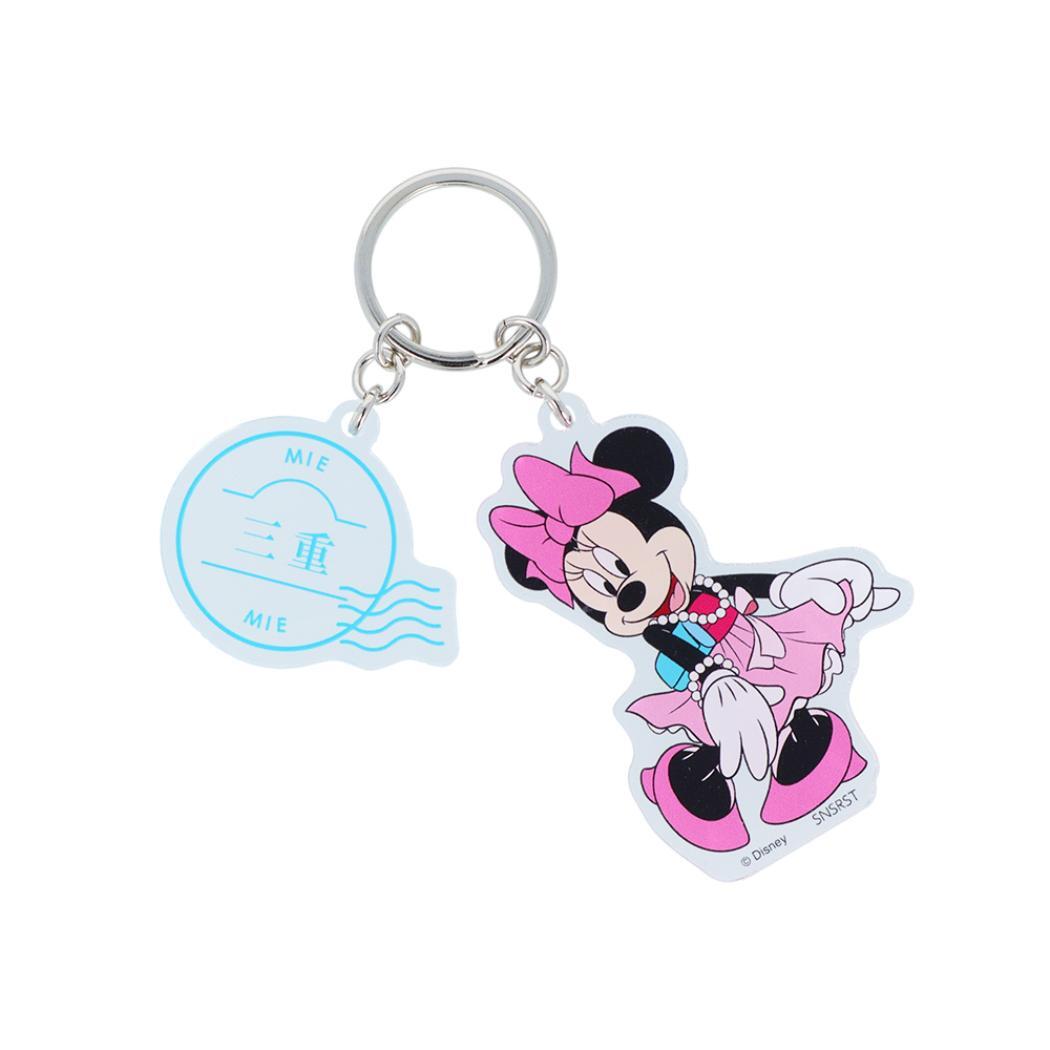 ミニーマウス キーリング 2連アクリルキーホルダー DREAM TRAVEL 三重県 ディズニー サンスター文具 アクキー キャラ拍卖