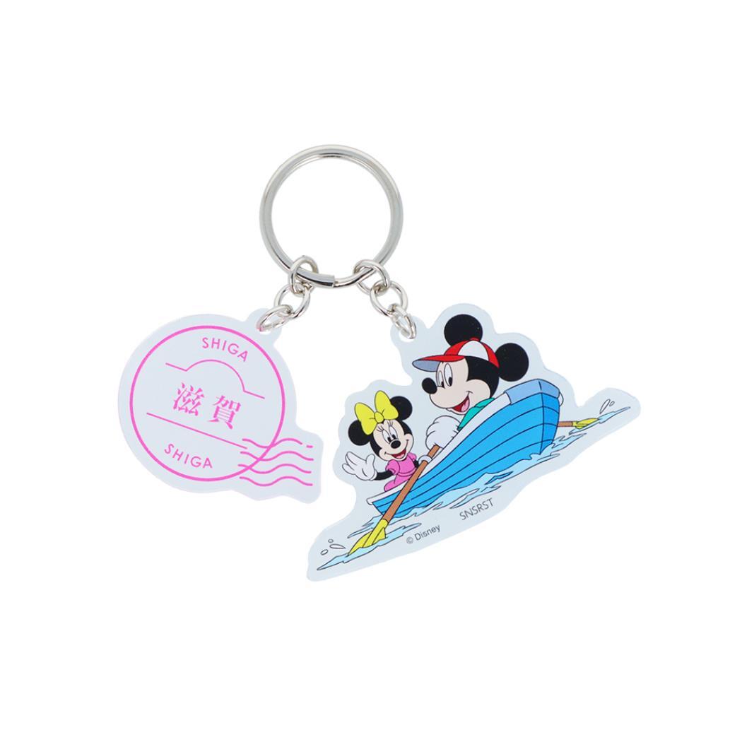 ミッキー&ミニー キーリング 2連アクリルキーホルダー DREAM TRAVEL 滋賀県 ディズニー サンスター文具 アクキー キ拍卖