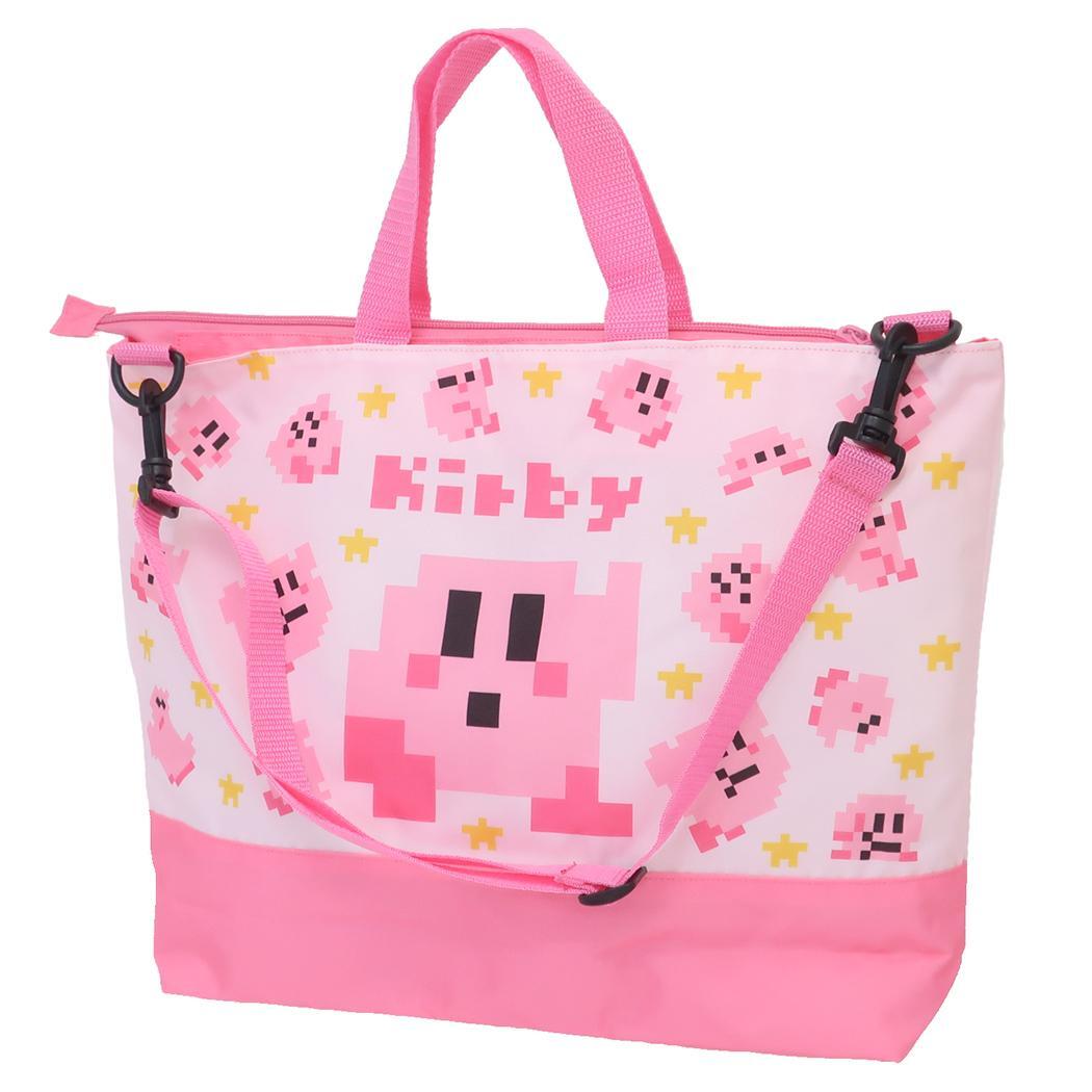 星のカービィx大図まこと レッスンバッグ ファスナー2WAYトートバッグ ピンク バンダイ 新学期準備雑貨 手提げかばん 撥水 キ拍卖