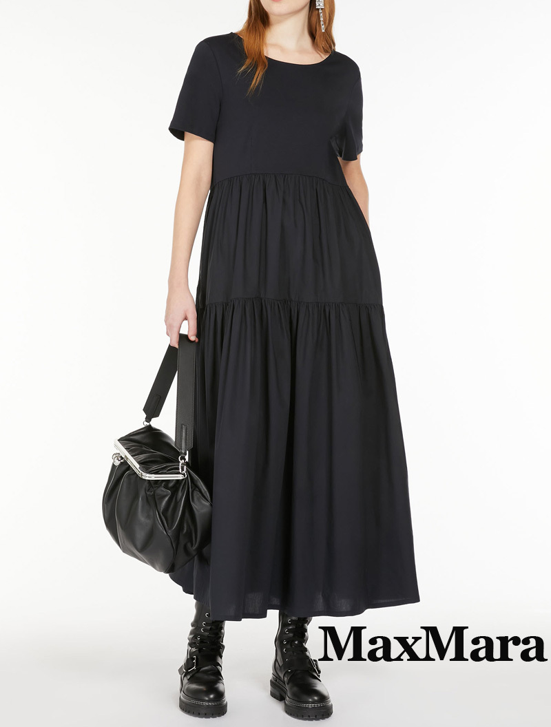 新品68%OFF マックスマーラ Max Mara ティアードロングワンピース ネイビー XSサイズ 【送料無料】拍卖