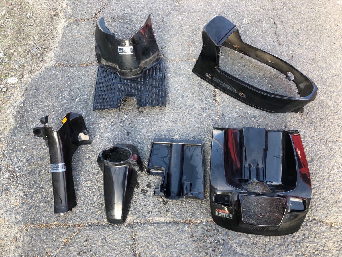 57011■ ホンダ スカッシュ AB11 (1021番台〜) 純正 アッパー カウル フロント カバー ボード フェンダー センター 外装 黒色 セット拍卖