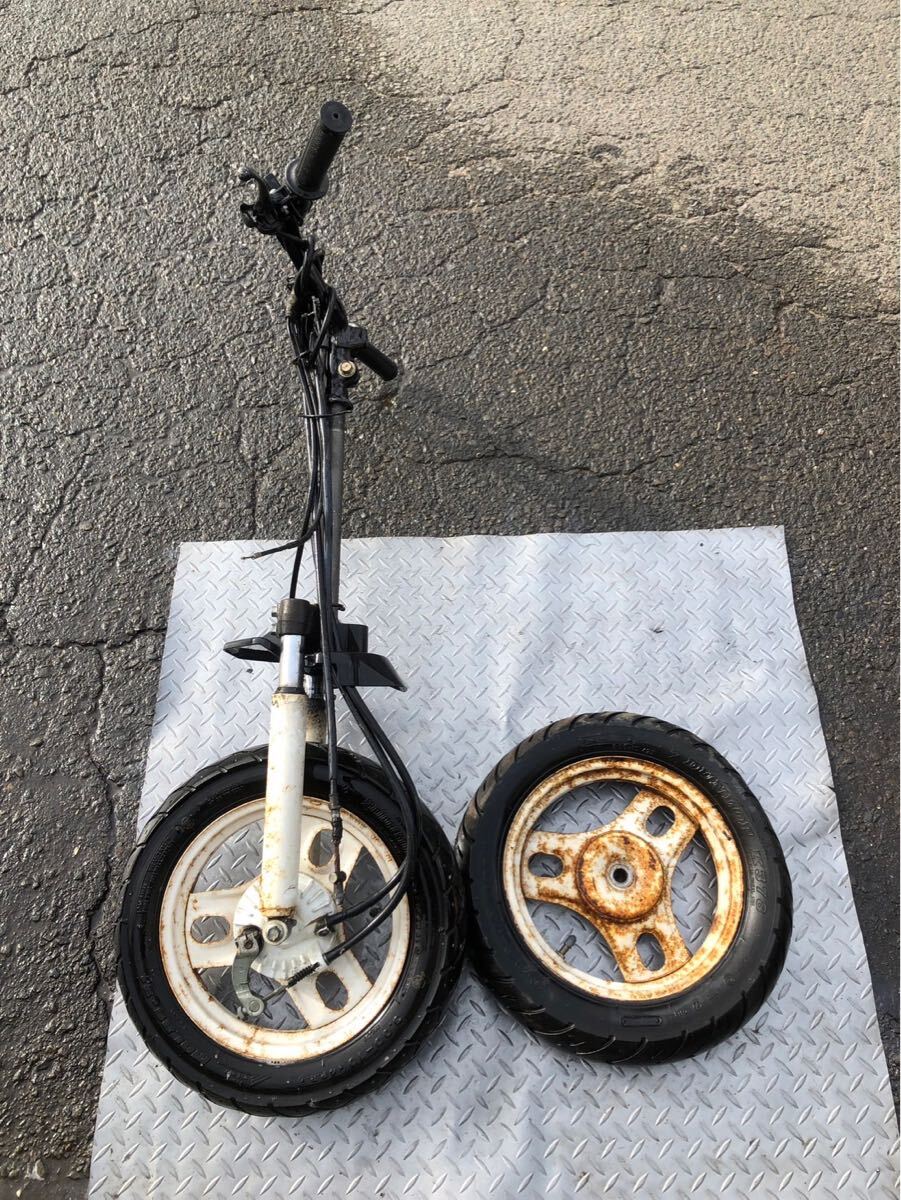 57076■ ホンダ DIO ディオ AF18 (133番台〜) 足回り フロントフォーク 三又 ホイールセット ハンドル ドラム ワイヤー セット 拍卖