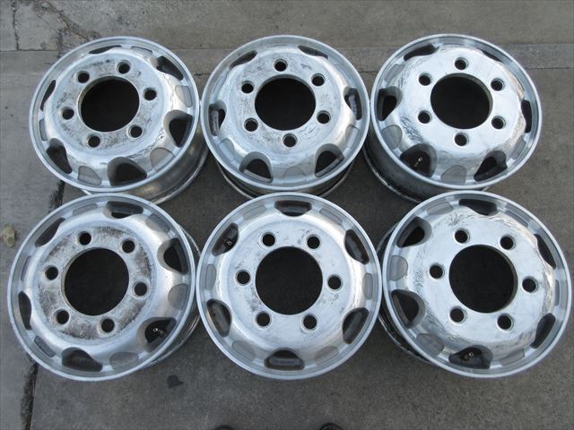 送料無料 4トン車用 アルミホイール 17.5×6.00 135 6穴 現状品 6本セット フォワード レンジャー ファイター等拍卖