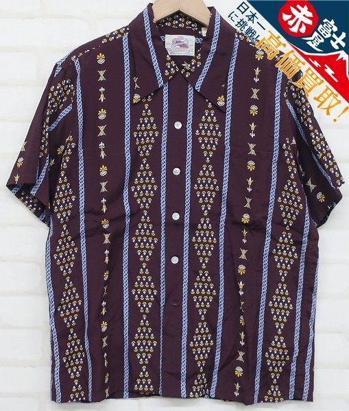 8T7815【クリックポスト対応】DUKE KAHANAMOKU スペシャル ROYAL STRIPES アロハシャツ デュークカハナモク拍卖