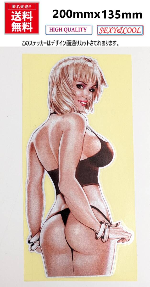 美品・美人 キラキラ♪美尻・金髪・ショートヘア・外人・アート ピンナップガール・セクシーガール★セクシーステッカー★レトロ拍卖