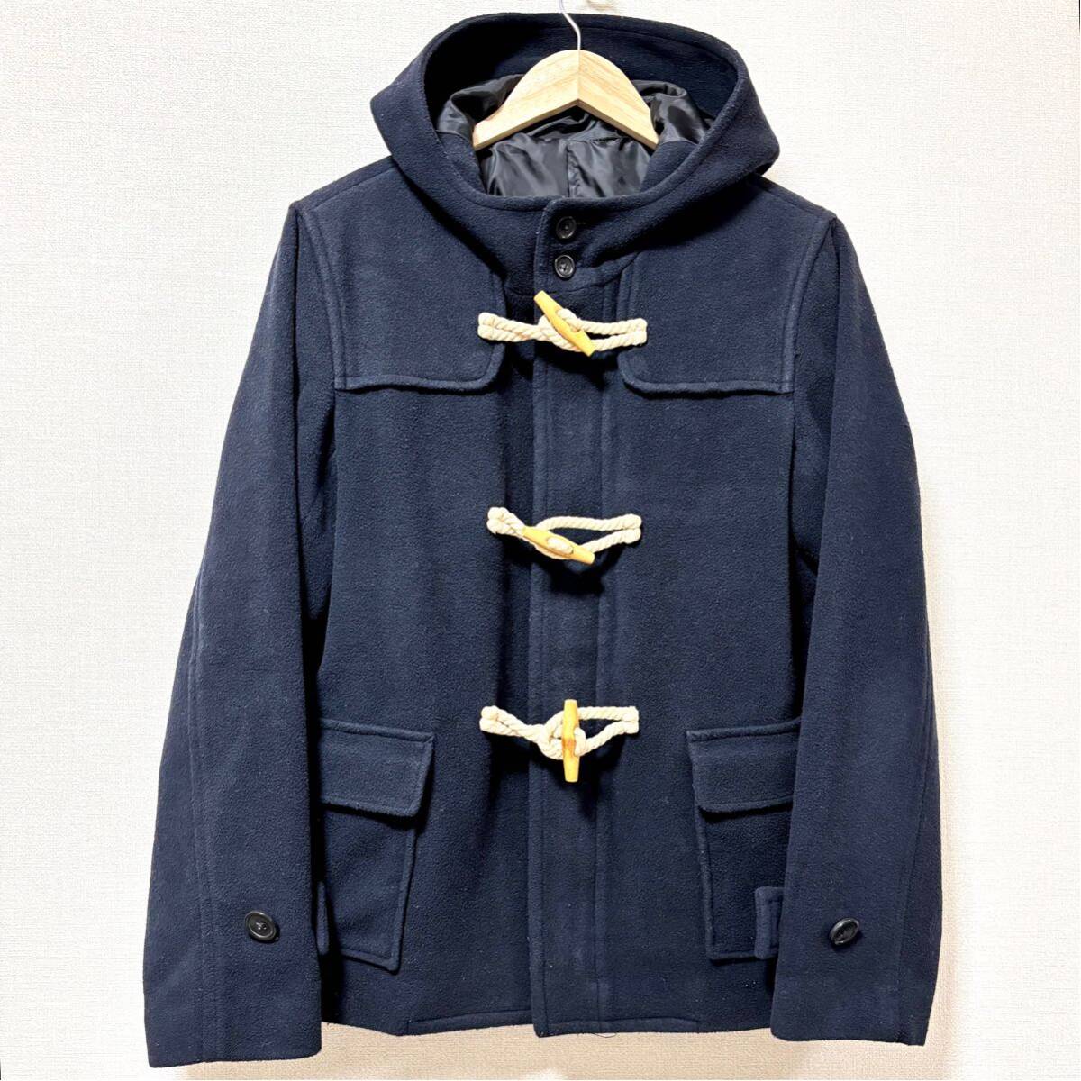 軽量◎通勤・通学に最適!【BROWNY】ブラウニー ダッフル コート ネイビー 紺 フード ショート アウター スクール メンズ サイズM/Y23103SS拍卖