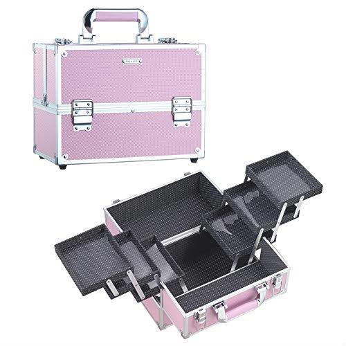 ● Hapilife プロ仕様 メイクボックス 6つトイレ 化粧品収納 コスメ収納 メイク道具 コスメボックス 収納ボックス 鍵付き (ブラック)拍卖