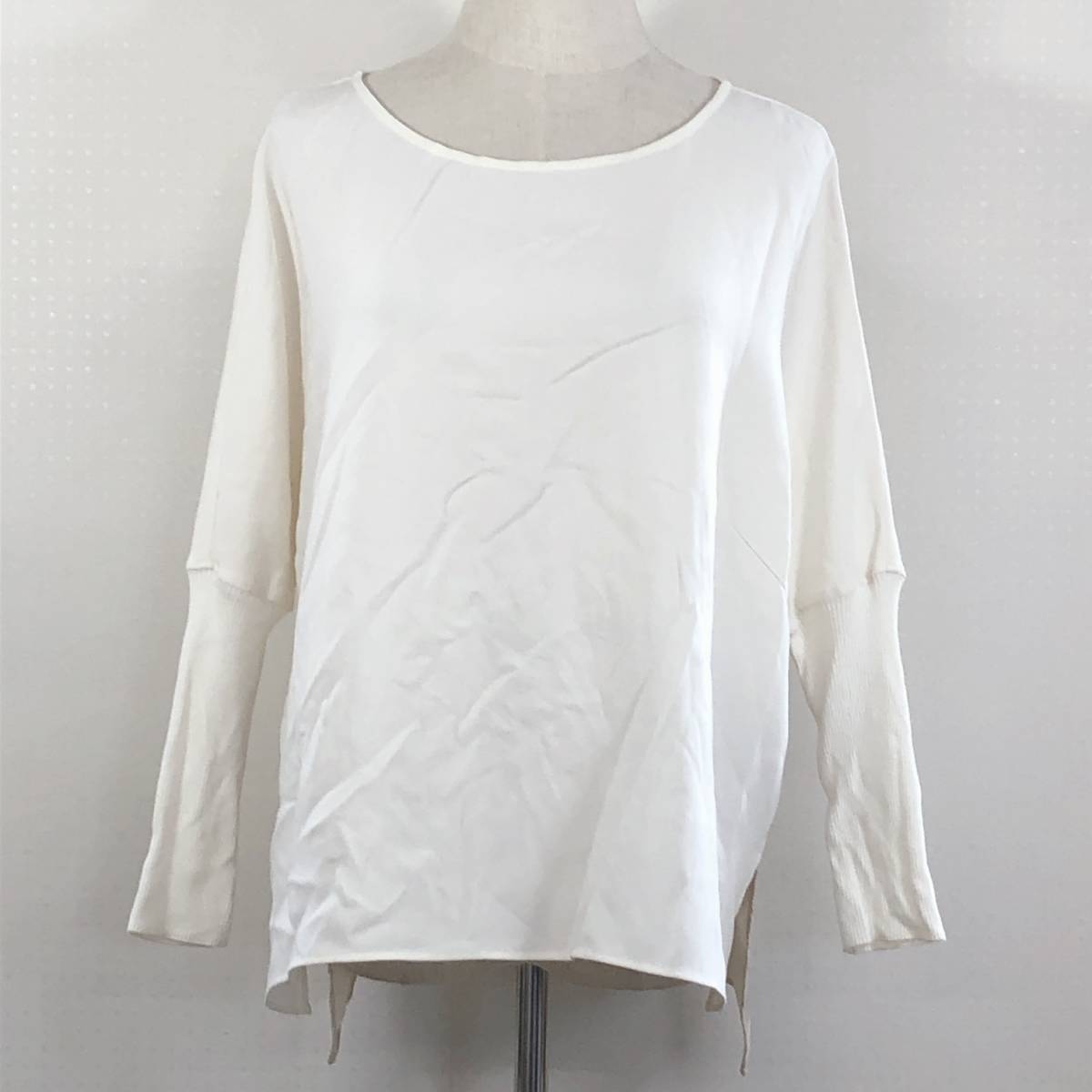 YAS1069GaLLARDAGaLANDEレディース トップス カットソー 長袖 薄手 Fサイズ ホワイト 白 無地 綿素材含 シンプル カジュアル かわいい 春夏拍卖