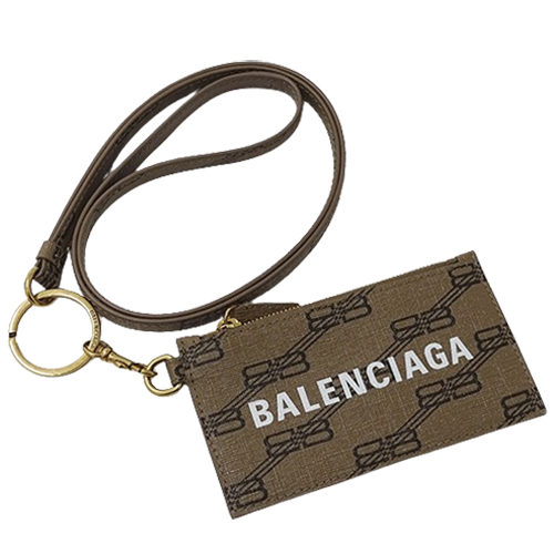 バレンシアガ BALENCIAGA 財布 レディース メンズ ブランド シグネチャー フラグメントケース コインケース カードケース ライトブラウン拍卖