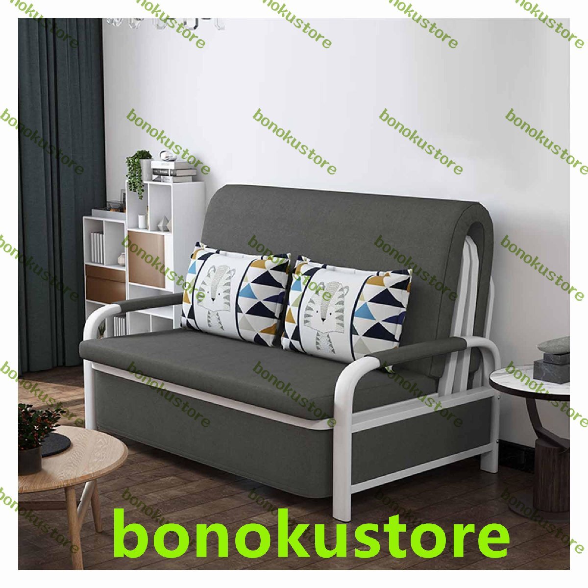 ソファベッド 折りたたみ 座椅子 アパートのソファーベッド 500KGに耐えることができ 分解と洗浄が簡単です ダークグレー 120CM拍卖