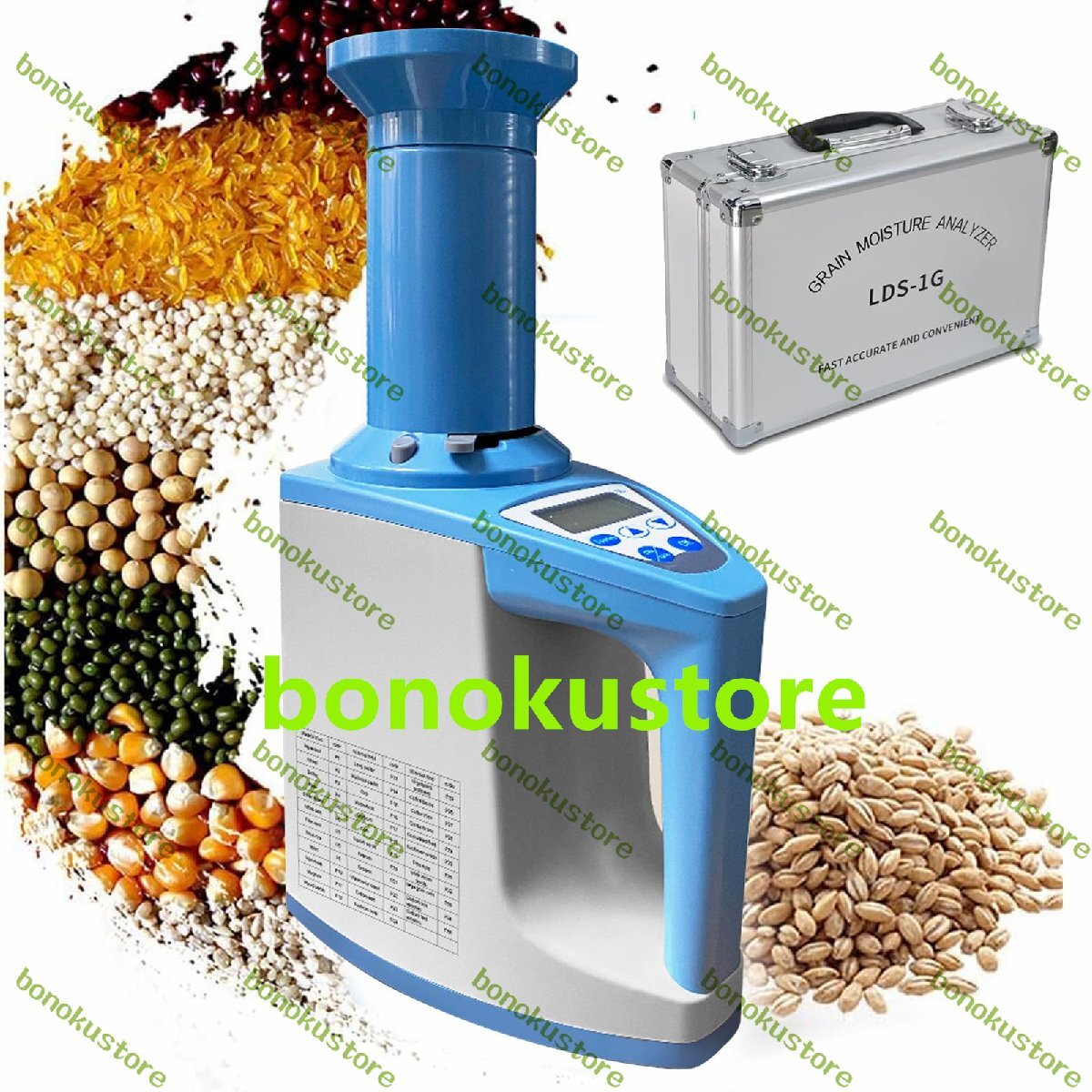 穀物水分計 含水率測定器 穀類水分計 デジタル表示 湿度計検出器 小麦 トウモロコシ カシューナッツの水分検査に使用 24種穀物水分測定拍卖