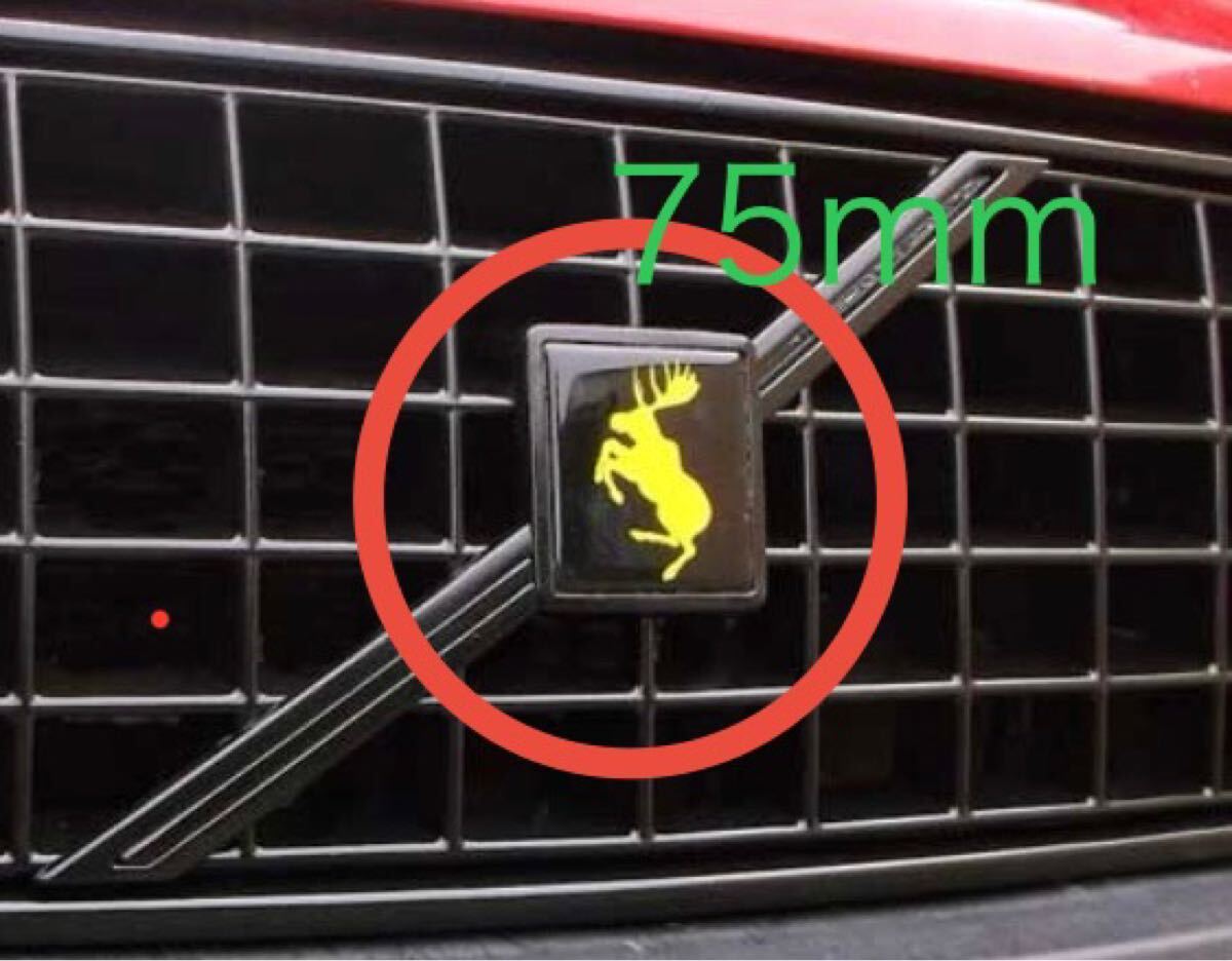 ボルボロゴ無 75ミリ 黒 跳ねエルク フロントグリル エンブレム バッヂ C30 850 V50 S40 S60 V60 V70 XC70 S80 ステッカー ブラック拍卖