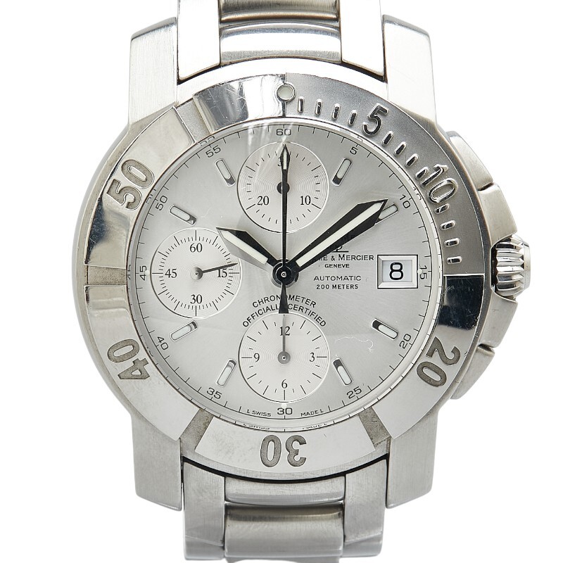 ボーム&メルシェ ケープランド 腕時計 65366 自動巻き シルバー文字盤 ステンレススチール メンズ Baume & Mercier 【中古】拍卖