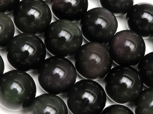 レインボーオブシディアン 丸玉 10mm【1連販売】 / 4-5 OB10M-X拍卖