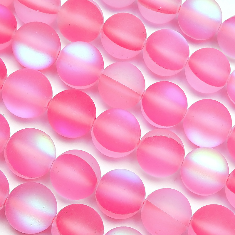 フロスト加工 ピンクルナフラッシュ 丸玉 8mm【1連販売】 / 2-4 OR8M-X拍卖