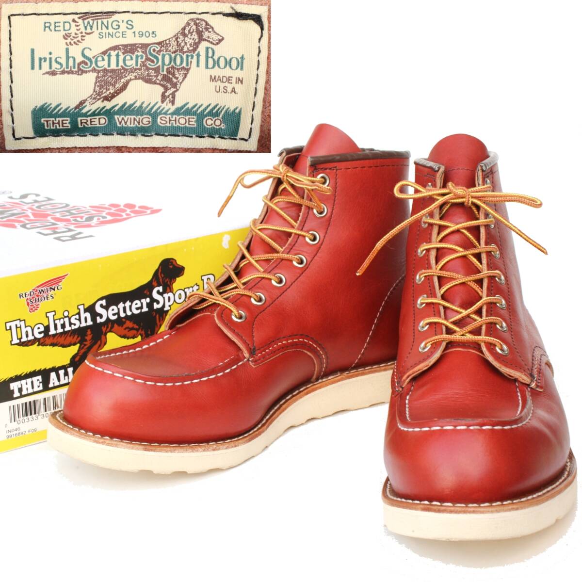 (44501)極上美品2021年製REDWING8875レッドウィング10E 28cm (新四角犬タグ新犬タグ現行モックトゥ赤茶オロラセット アイリッシュセッター)拍卖