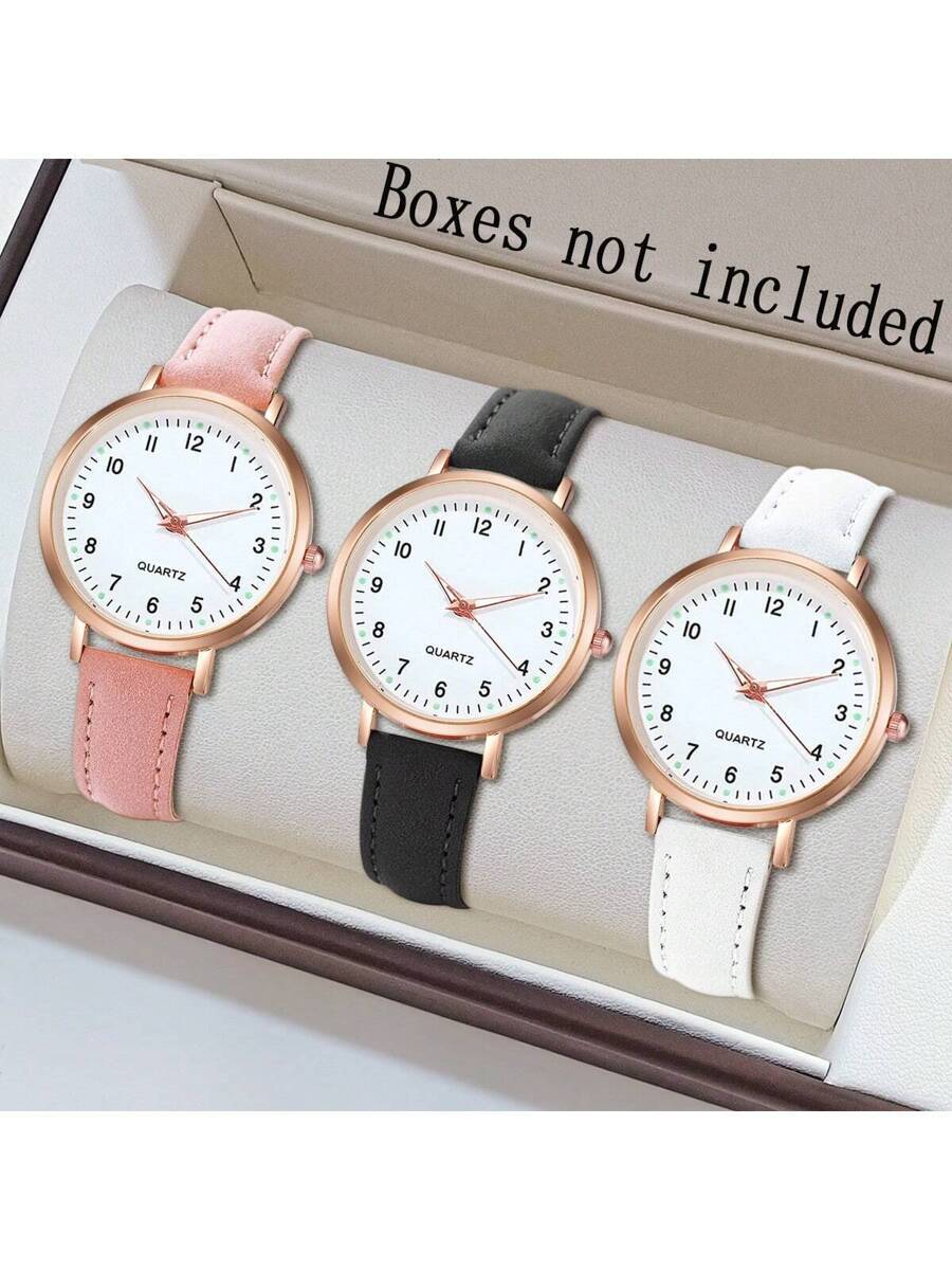 腕時計 レディース セット 3枚セット レディース腕時計 クォーツ時計 ファッション 革ベルト レディース腕時計 贈り物 バレンタ拍卖