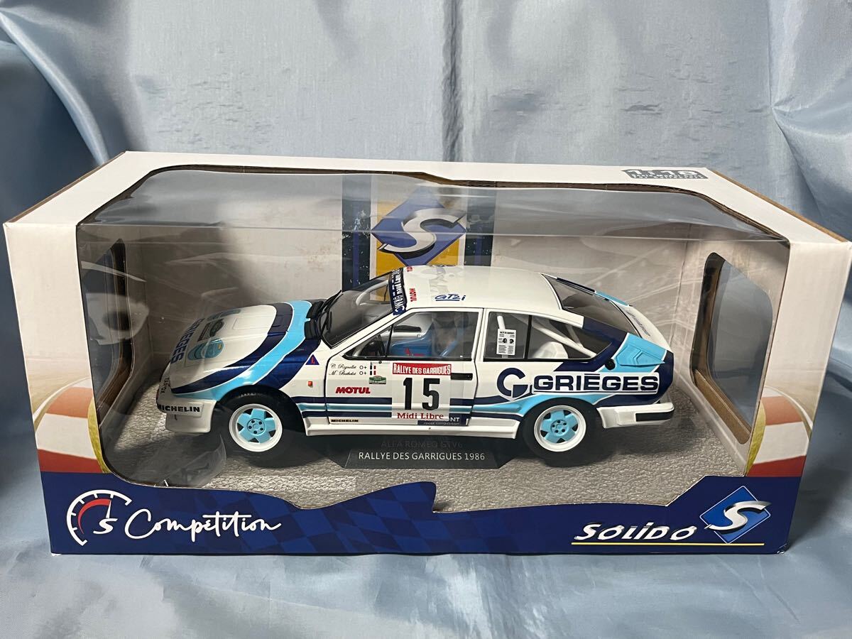 ソリド製 アルファロメオ GTV 6 ラリー DES GARRIGUES 1986年 1/18拍卖